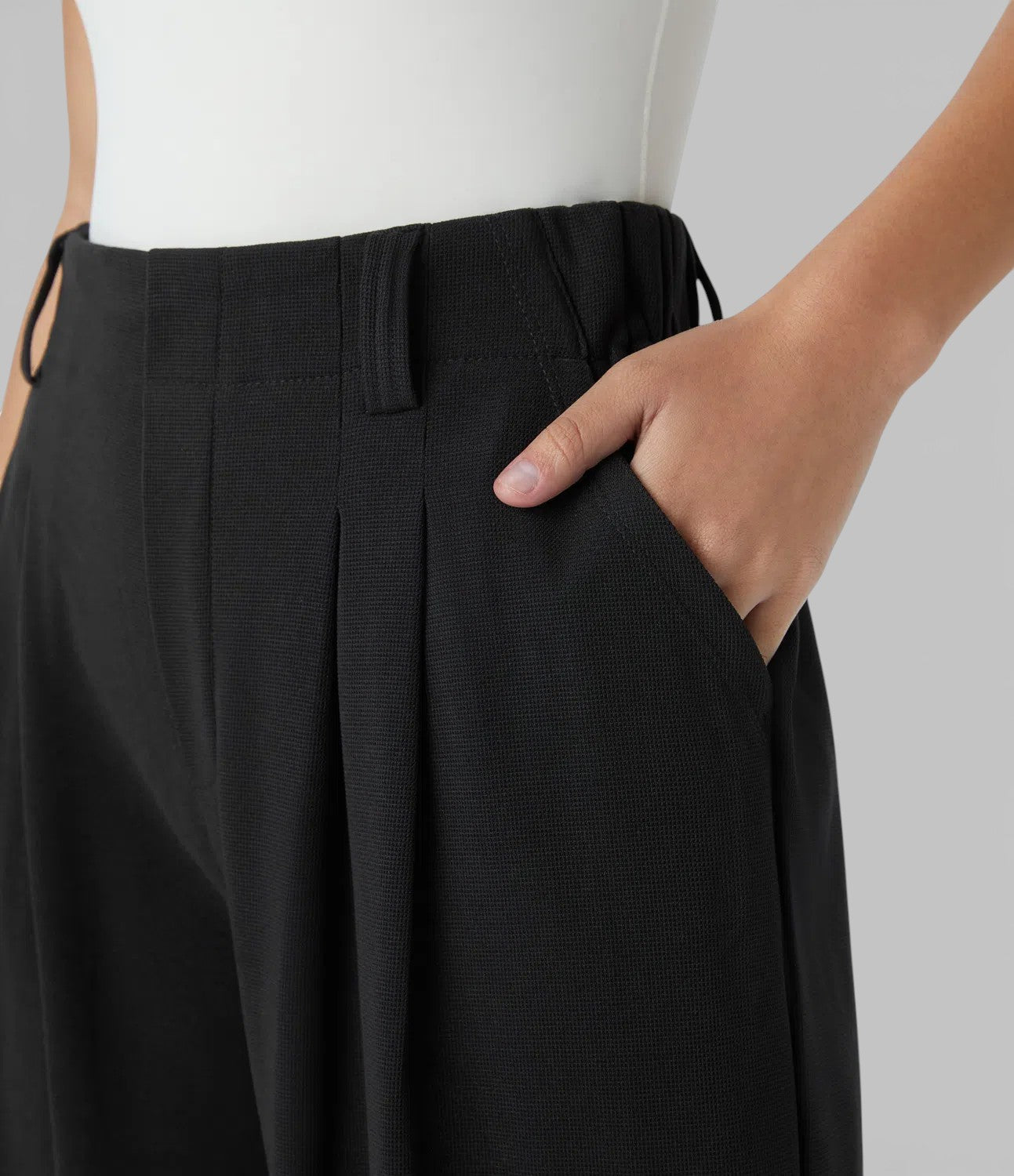 Solène | Dames Wide Leg Pantalon met Hoge Taille en Plooidetail