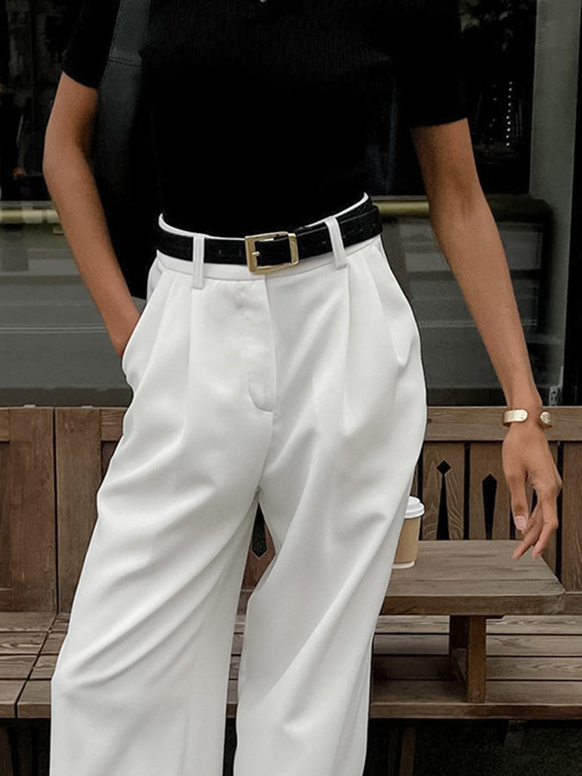 Clara – Elegante high-waist pantalon met wijde pijpen