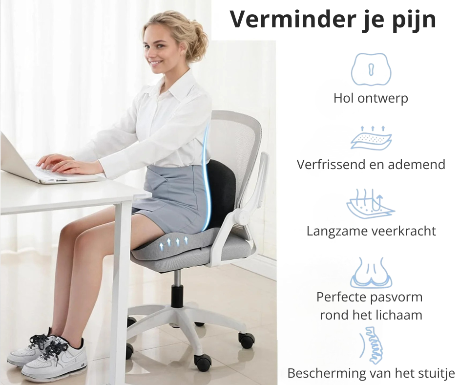 ErgoCloud Zitkussen – Ultiem Zitcomfort voor Rug & Heupen