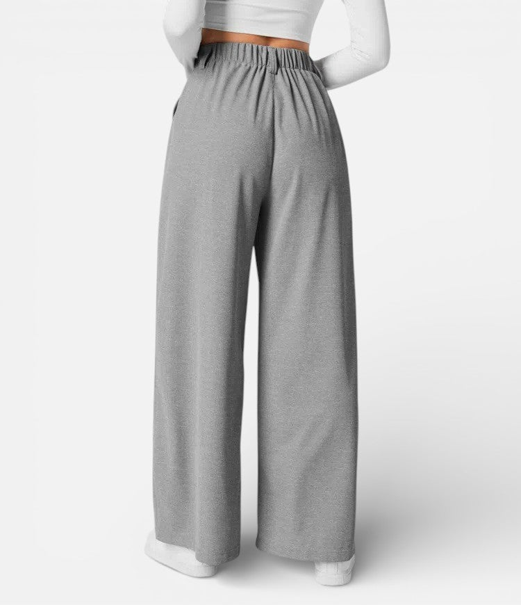 Solène | Dames Wide Leg Pantalon met Hoge Taille en Plooidetail