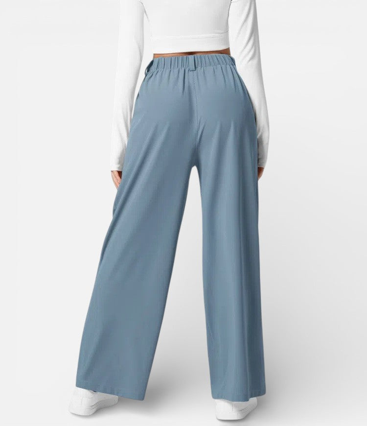 Solène | Dames Wide Leg Pantalon met Hoge Taille en Plooidetail