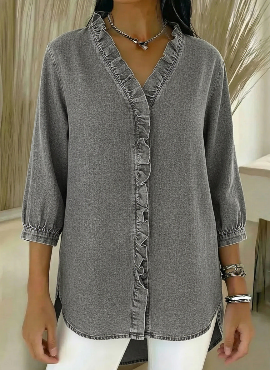 Elvaria – Elegante blouse met ruchesdetails