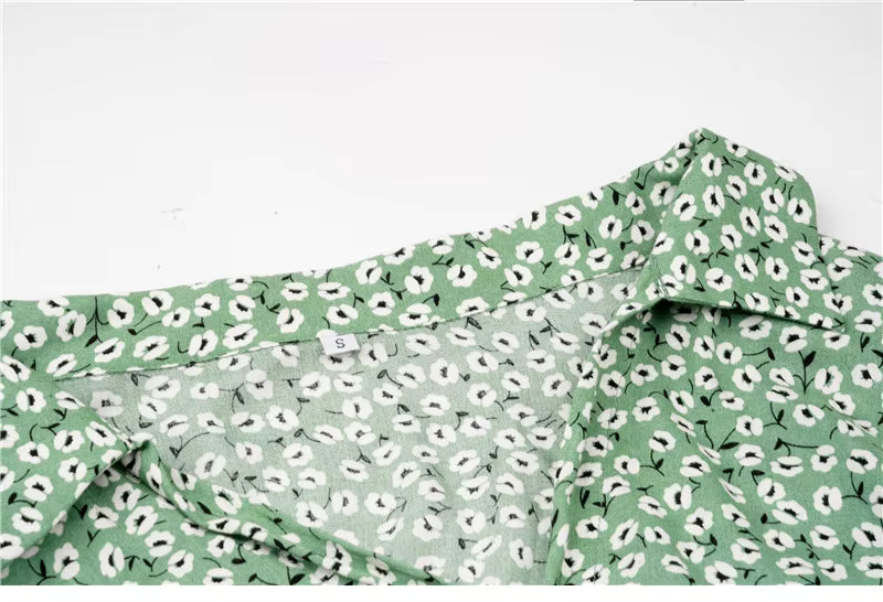 Sienna | Dames Midi Jurk met Bloemenprint, Knoopsluiting en Strikceintuur