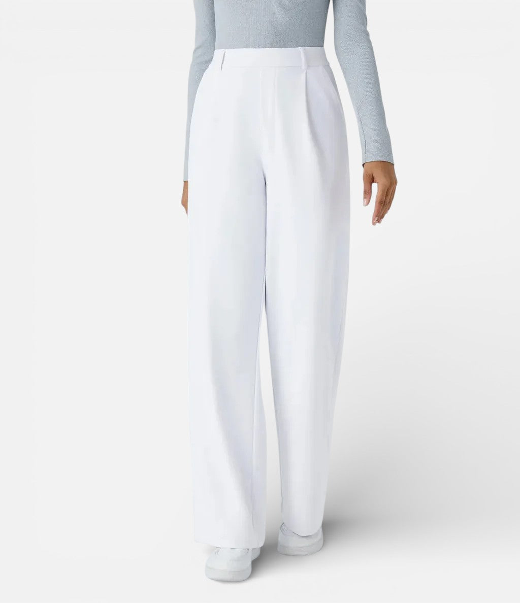 Aurora | Dames Wide Leg Broek met Hoge Taille en Plooidetail