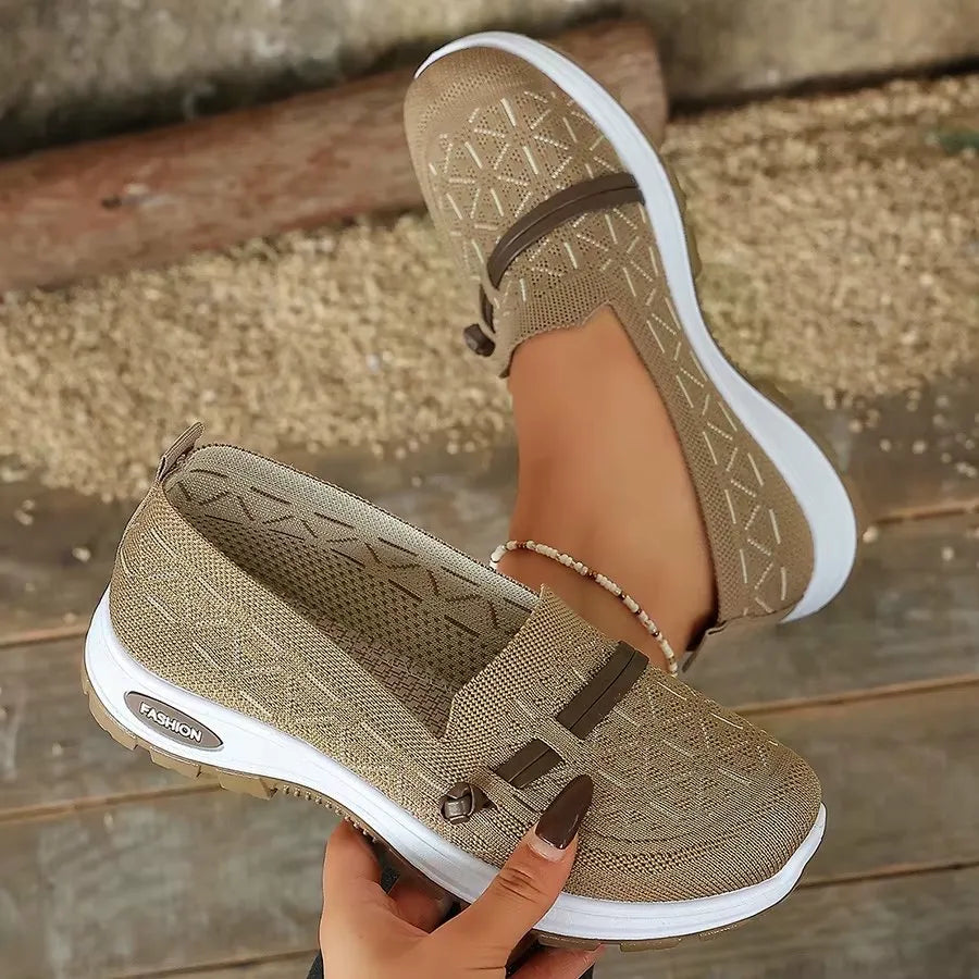 Velora | Dames Instapschoen met Gebreid Bovenwerk