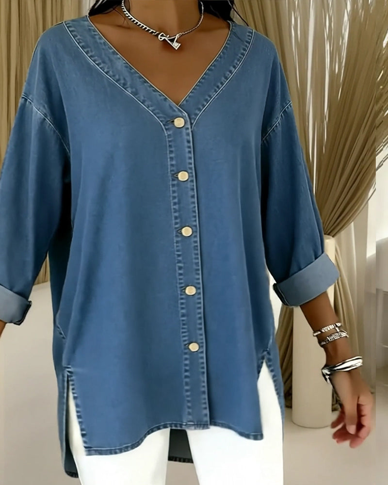 Almira – Elegante denim blouse
