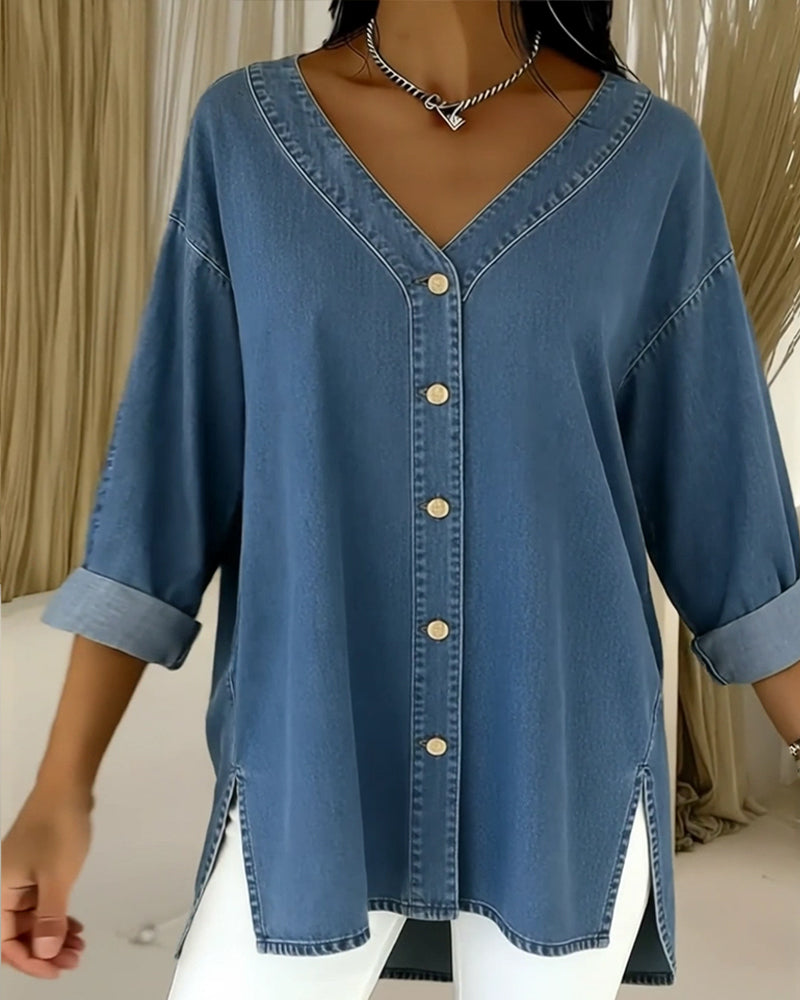 Almira – Elegante denim blouse