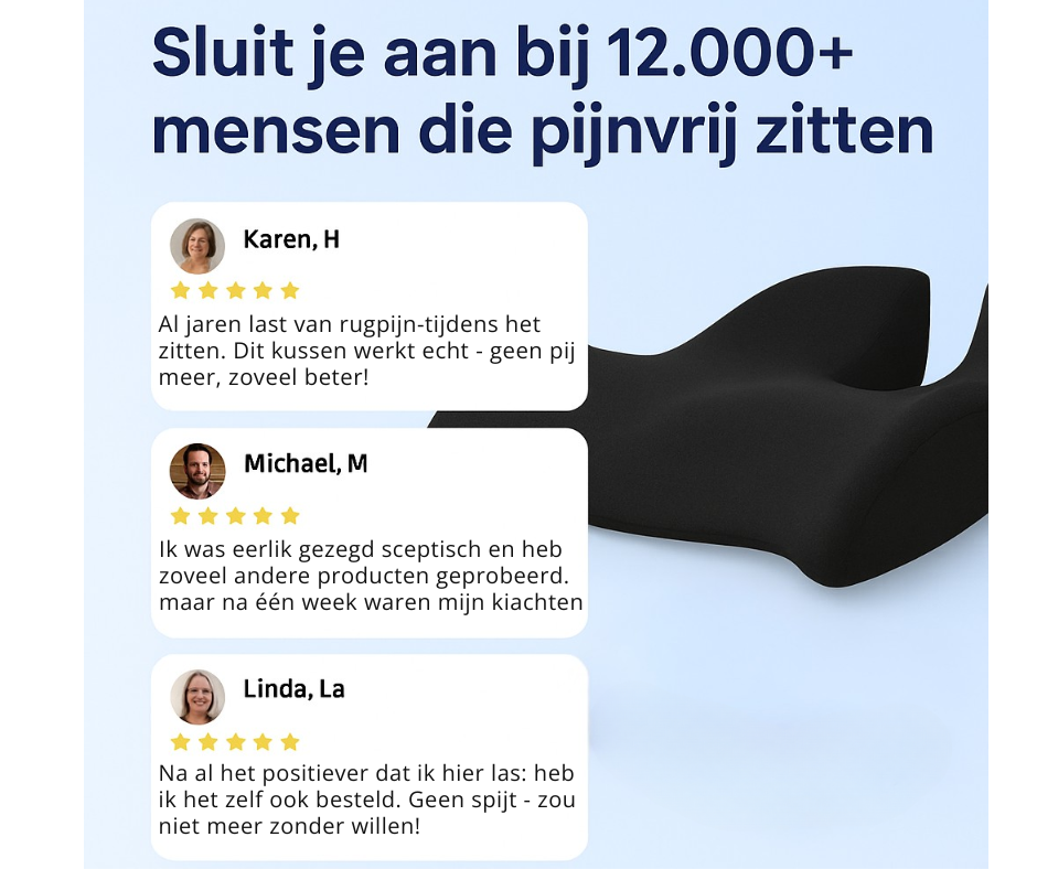 CloudSeat – Hele dag comfort & pijnvrij zitten (Ergonomisch zitkussen)
