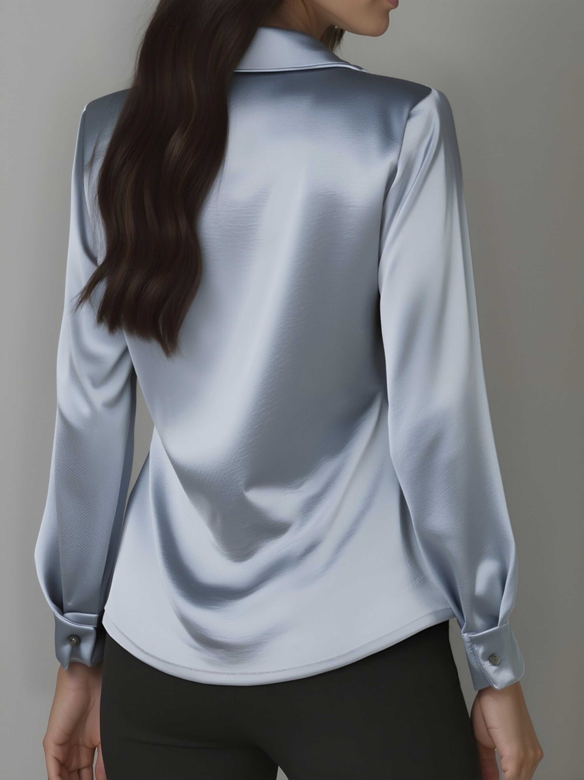 Celeste– Blouse met ruches, V-hals en lange mouwen